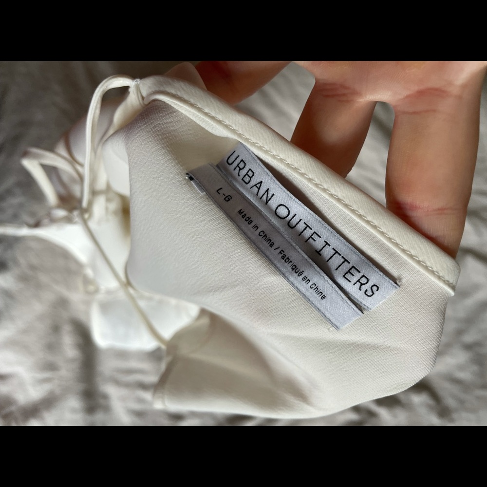 URBAN OUTFITTERS strappy white silk tank top - Picture 3 of 4